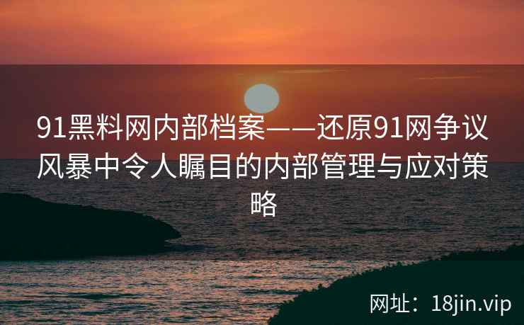 91黑料网内部档案——还原91网争议风暴中令人瞩目的内部管理与应对策略