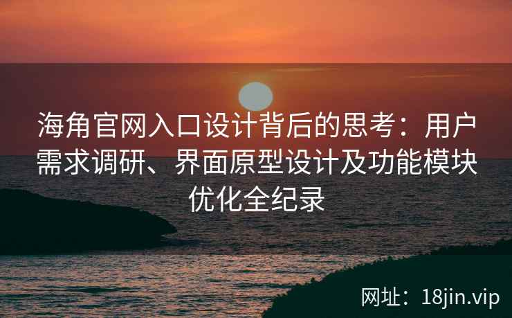 海角官网入口设计背后的思考：用户需求调研、界面原型设计及功能模块优化全纪录